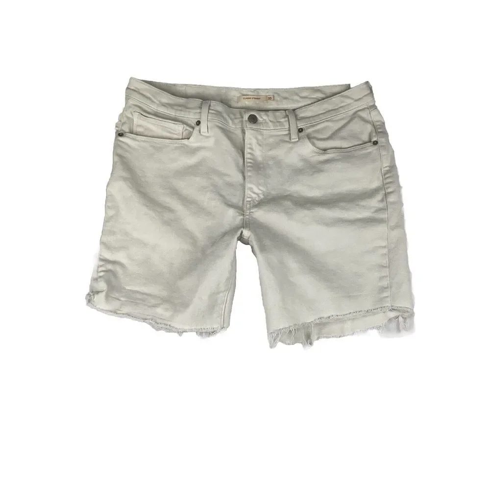 Levi's Cutoff Jean Shorts Womens Classic Straight‎ White Size 33